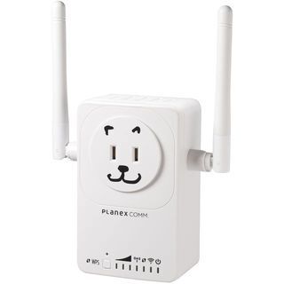 プラネックス、犬デザインのコンセント直挿し型無線LAN中継機