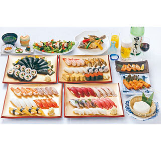 東京都・西新宿の寿司食べ放題店で、魚の漢字の読みを当てると20%オフ!