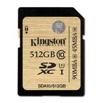 Kingston、リード最大90MB/sのSDXCカードに容量512GBモデルを追加