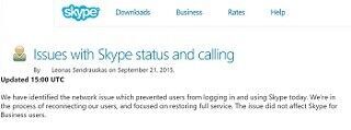 Skypeで大規模な接続障害 - 現在復旧中、ビジネス版は影響なし