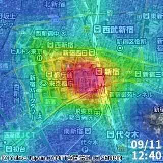 Yahoo!地図、混雑状況がひとめで分かる「混雑レーダー」を追加