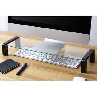 キングジム、机の上をすっきりと整理できるガラス製デスクボード
