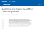 QualcommとXiaomiが特許ライセンス契約で合意、両社のビジネス拡大に道