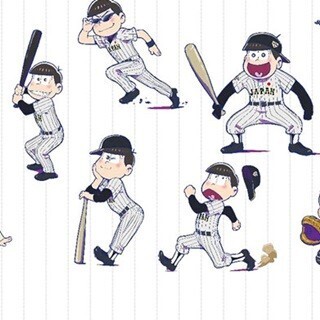 『おそ松さん』×侍ジャパンが奇跡のコラボ、球場で躍動する6つ子を公開