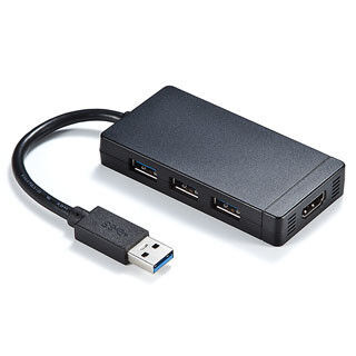 サンワ、USBから映像出力できるUSB-VGA/HDMI変換アダプタ