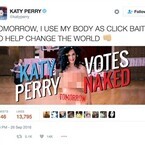 ケイティ･ペリー、ヌード姿の過激な動画公開! 米大統領選への参加呼びかけ