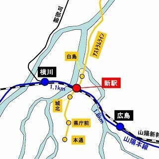 山陽本線広島～横川間に新駅、アストラムラインも接続 - ”白島新駅”実現へ