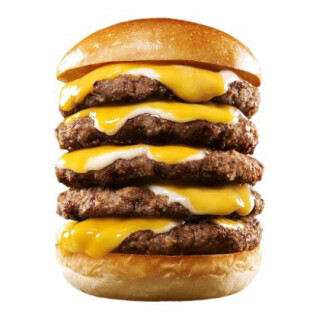 ロッテリア、チーズ＆パティ5段、エビパティ5段のバーガーが500円!