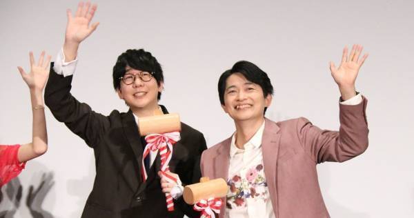 “鬼滅コンビ”花江夏樹＆下野紘、舞台挨拶でいじり合い! さんまは「飛沫の刃」発言