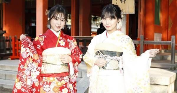 HKT48田中美久&amp;矢吹奈子、紅白の振袖姿披露「一緒に迎えられたことが奇跡」