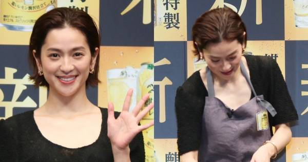 中村アン、胸元ざっくり衣装で美貌放つ! エプロン姿でレモンサワー作りも