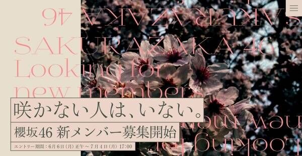 櫻坂46、新メンバーオーディション開催決定　「咲かない人は、いない。」