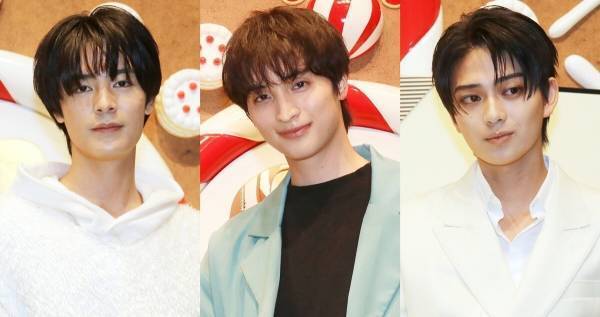 塩野瑛久・一ノ瀬颯・岩瀬洋志、ホリデーシーズン意識したコーデで“お菓子の国”に登場