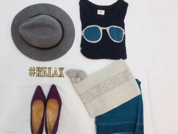 パープルのパンプスで足元に旬色を。U3000円に見えないRe:EDIT靴が優秀