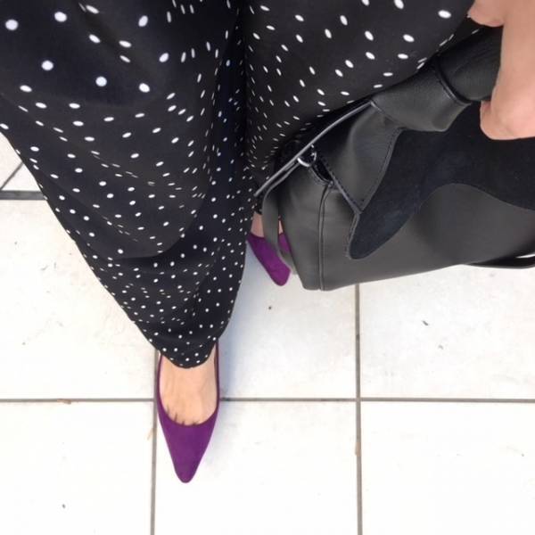 GUのドット柄パンツが春に活躍！　甘めだけど大人っぽく着られます