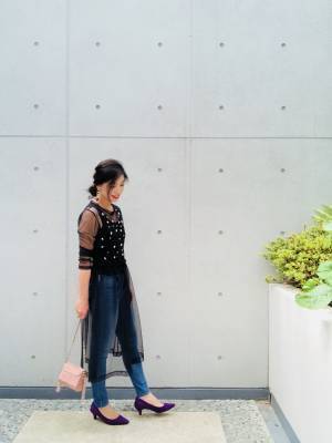 ZARAチュールワンピが優秀。デニムと合わせて上品にかわいく