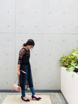 ZARAチュールワンピが優秀。デニムと合わせて上品にかわいく