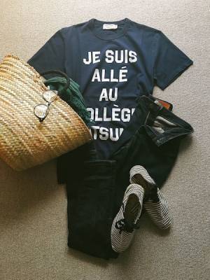 パリ発「MAISON KITSUNÉ」のTシャツが名品。印象的なきれいめコーデが叶います