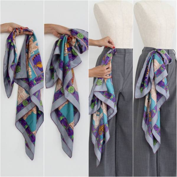 なじみ色スカーフを取り入れて、沈みがちなグレーを明るくまとう