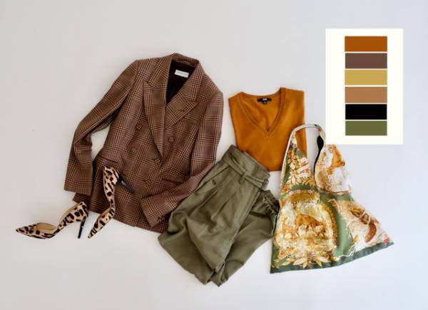 柄物×柄物は「秋色トーン」でまとめるとおしゃれになる