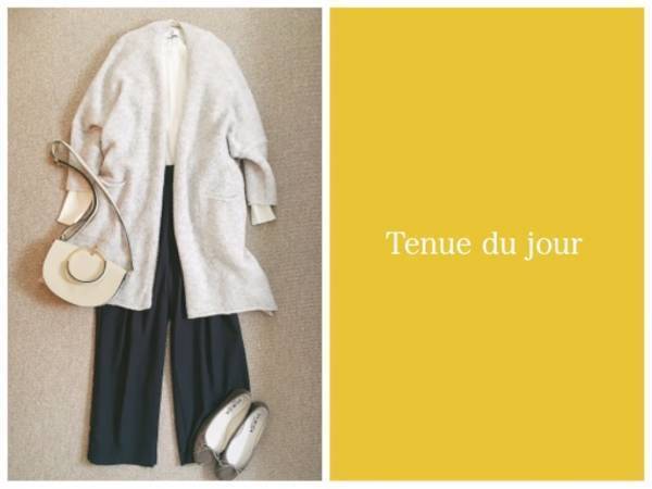 大人をきれいに見せるワイドパンツは、サイドとバックのシルエットも美しい