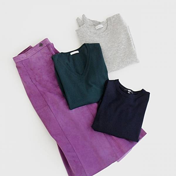 パープルは難しい？　実は定番色に馴染みます