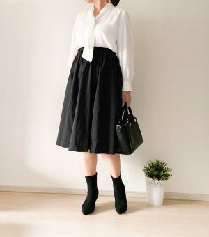 GU「ボウタイブラウス」が優秀！　1490円できれいめコーデ