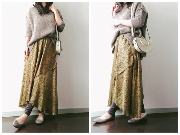 無印良品のリブレギンス990円を指名買い！　レイヤードで大人の冬コーデ