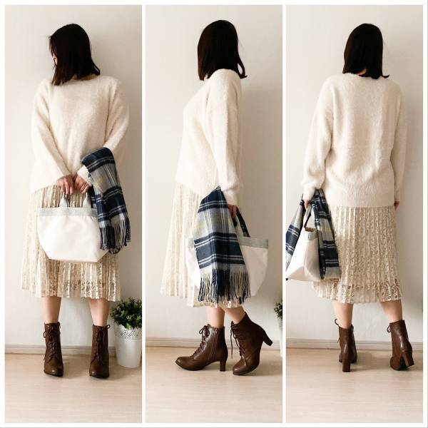 完売必至！　GUの高見えレースプリーツスカートで大人のミルキーコーデ