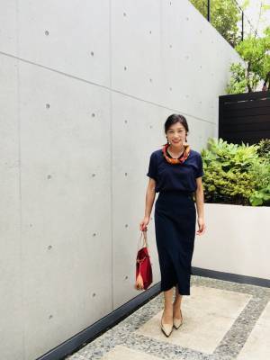 UNIQLOパックTシャツが上品見え。大人っぽく見せられます