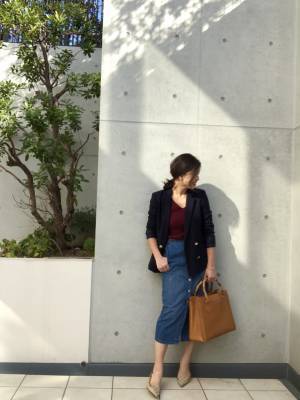 GUデニムスカートが大人っぽい！　上品カジュアルが叶います