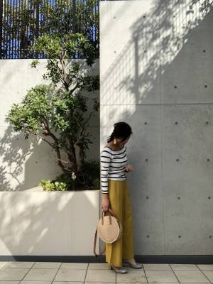 GUリネンワイドパンツは買って大正解！　華やか色がおすすめです