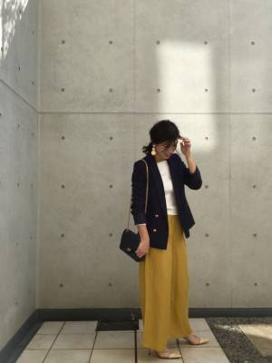 GUリネンワイドパンツは買って大正解！　華やか色がおすすめです