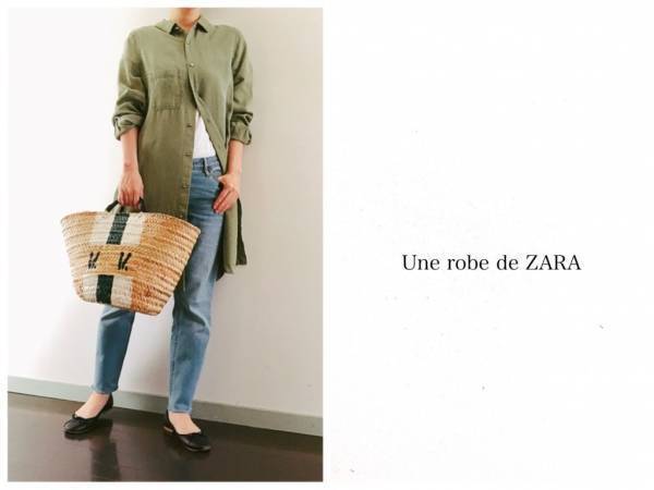 ZARAのシャツワンピースが優秀。デニム合わせも羽織もイケる！