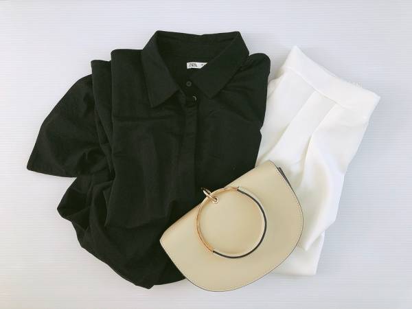 ZARAの前開きワンピースは着回し力抜群！　旬顔モノトーンコーデをご紹介