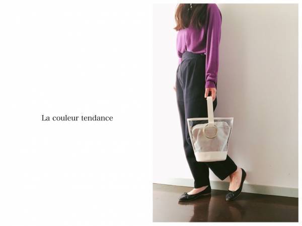 ZARAのパープルニットは、ネイビーと合わせて旬配色を楽しもう