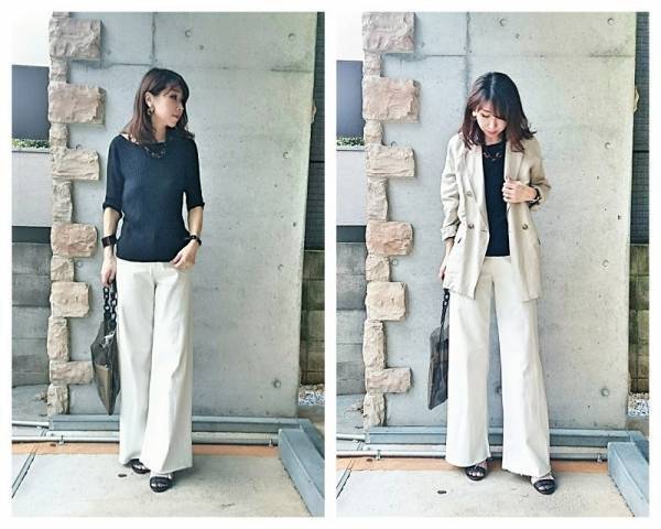 ZARAの白ワイドデニムは、オンオフ使える優秀アイテム