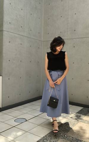 GUウエストタイスカートは、1990円なのに穿き心地抜群＆大人上品コーデが叶う！