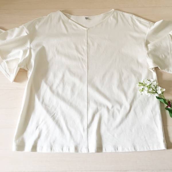 UNIQLO「マーセライズコットンフレアスリーブT」が最強！　1500円で涼しく細見え