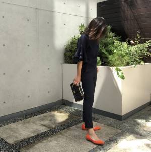 フラットシューズでもスタイルアップ！　黄金バランスの３つのコツ