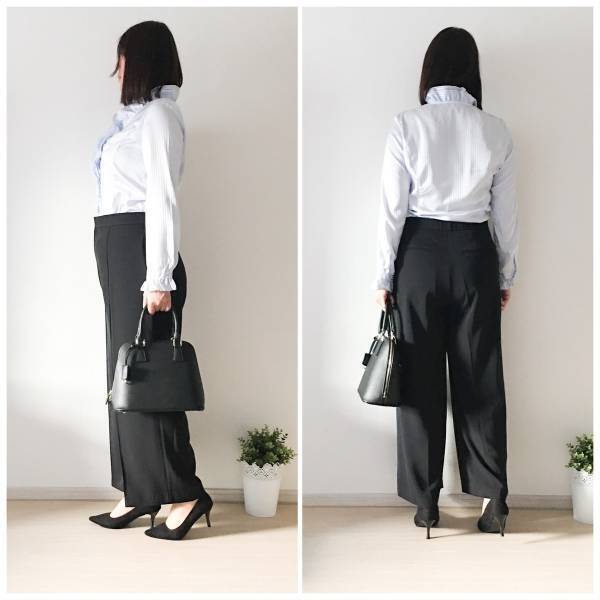 UNIQLOのハイウエストドレープパンツは、下腹ポッコリの救世主！