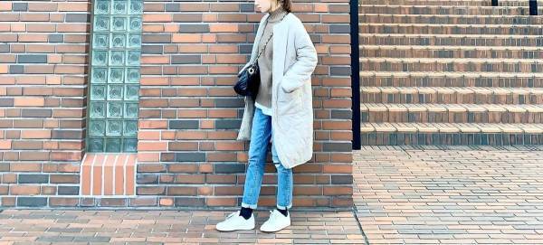 GUのロングスリーブT1490円でレイヤードコーデ。簡単２テクでこなれ感アップ！