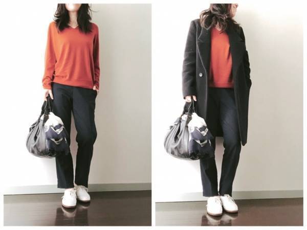 2020年、無印良品の上品セーターを指名買い！　きれい色で楽しむ初詣コーデ