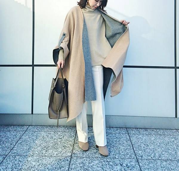 大人女性の必携アイテム！　冬に映える白パンツコーデ３選