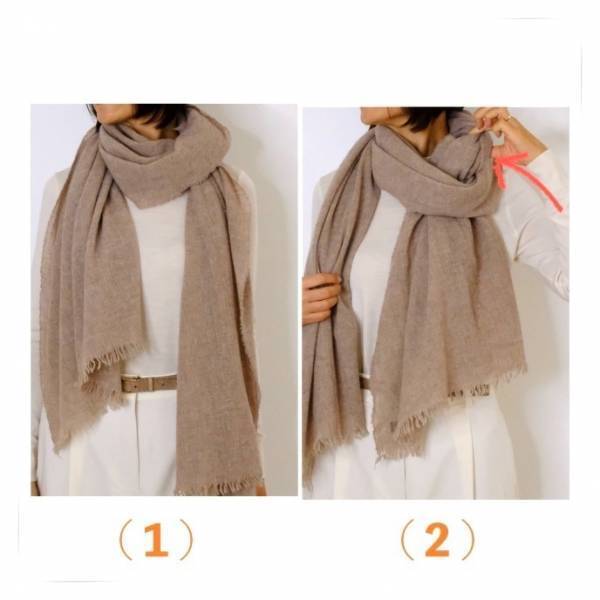 背が３センチ高く見えるストールの巻き方２選