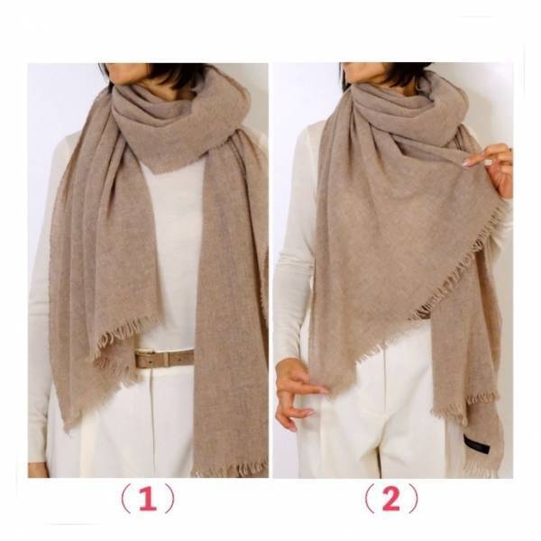 背が３センチ高く見えるストールの巻き方２選
