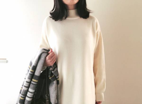 GUニットワンピース＆無印良品レギンスで、U3000円のレイヤードコーデ