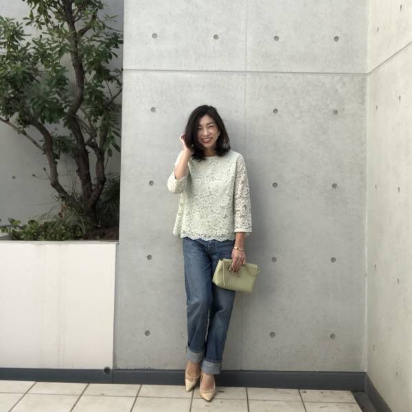 GUレースブラウス1490円が上品！　大人のフェミニンコーデに◎