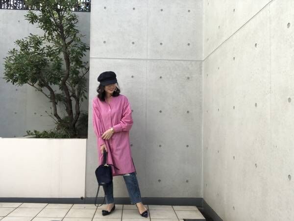 Guのストライプロングシャツが神 華やかさとスタイルアップが同時に叶う 年2月28日 ウーマンエキサイト 1 2