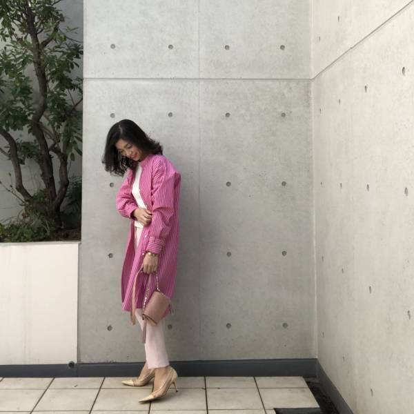 GUのストライプロングシャツが神。華やかさとスタイルアップが同時に叶う！